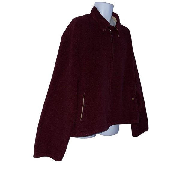 Rare Vintage Ralph Lauren Big Tall Jacket Mens XXL Thick Burgundy Full Zip - Picture 4 of 9